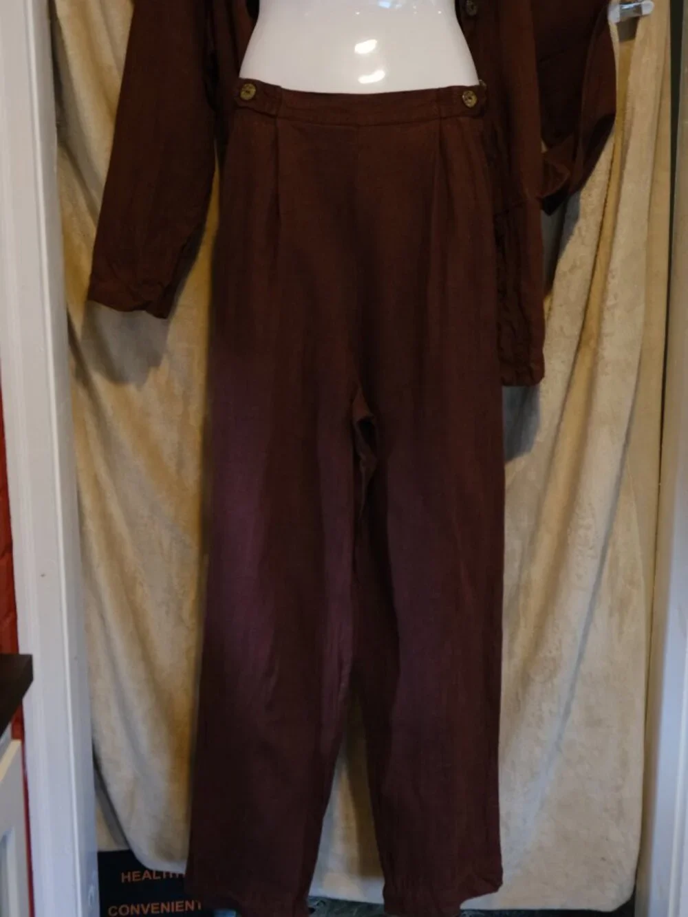 Vintage I.V.Y. Collectables Linen Set | 100% Linen | Matching Pants & Button-Up